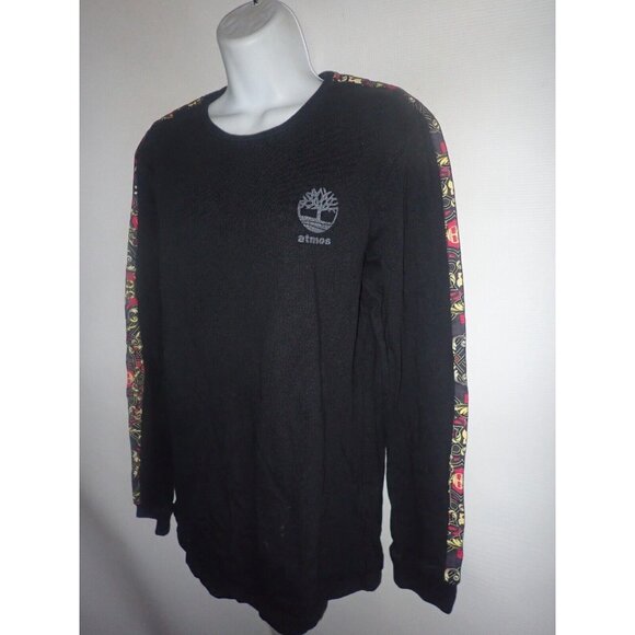 Timberland X Atmos Black Long Sleeve Shirt With Logo Men Size S Style‎ A1XQW - Picture 3 of 7